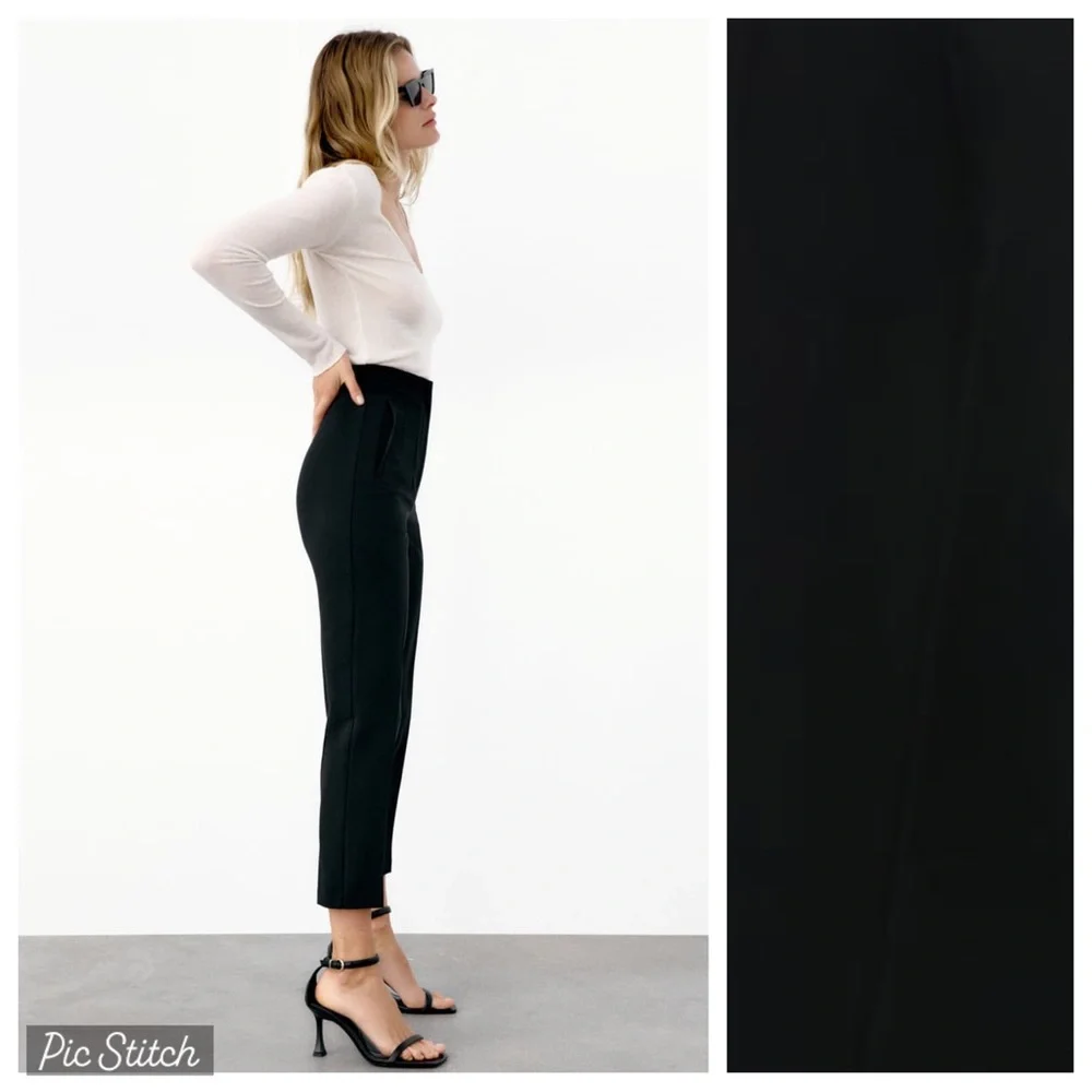 NWT. Zara Black High Waisted Pants. Size S. - Picture 3 of 11